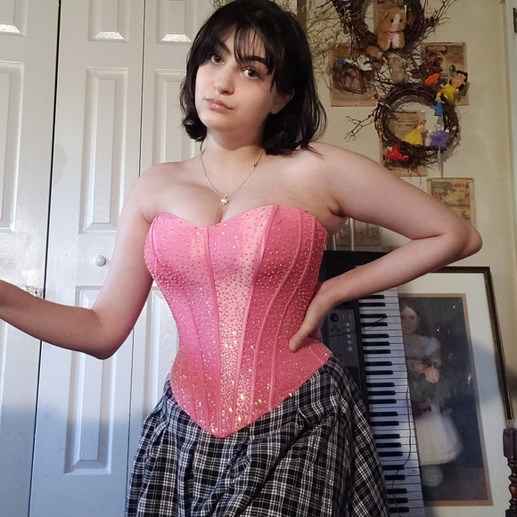 Vintage Other - Pink Beaded Corset